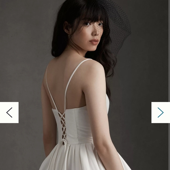 Watters White Mini Dress with Spaghetti Straps - Picture 2 of 6